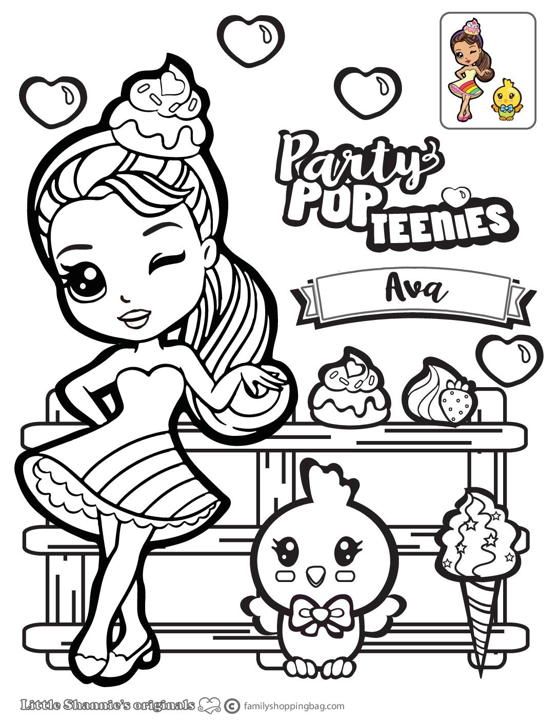 Free Printable Party Pop Teenies Coloring Pages And More Lil
