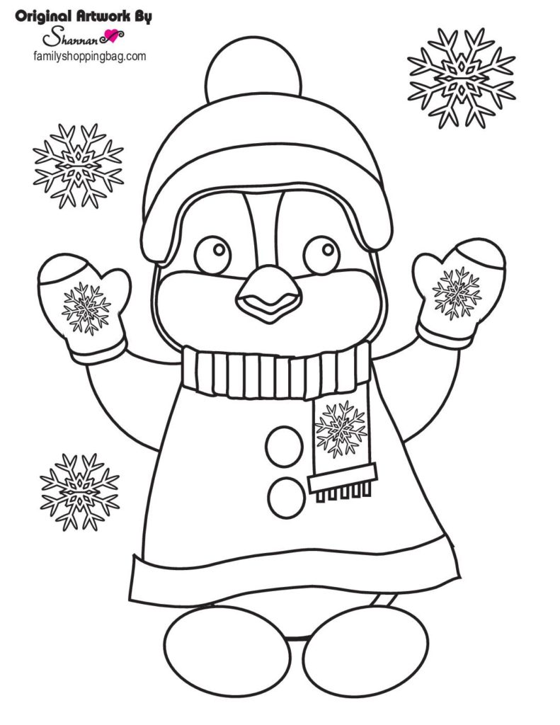 Free Printable Christmas Penguins Coloring Pages and More | Lil Shannie.com