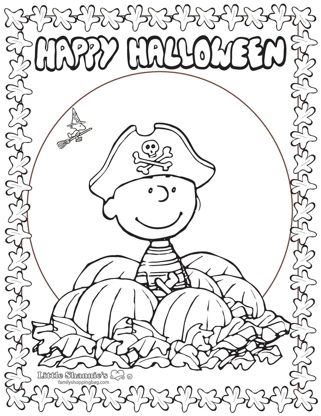 Coloring Page 2 Peanuts Halloween Coloring Pages
