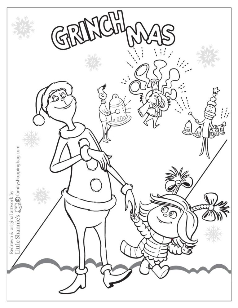 Free Printable Christmas Grinch Coloring Pages and More | Lil Shannie.com