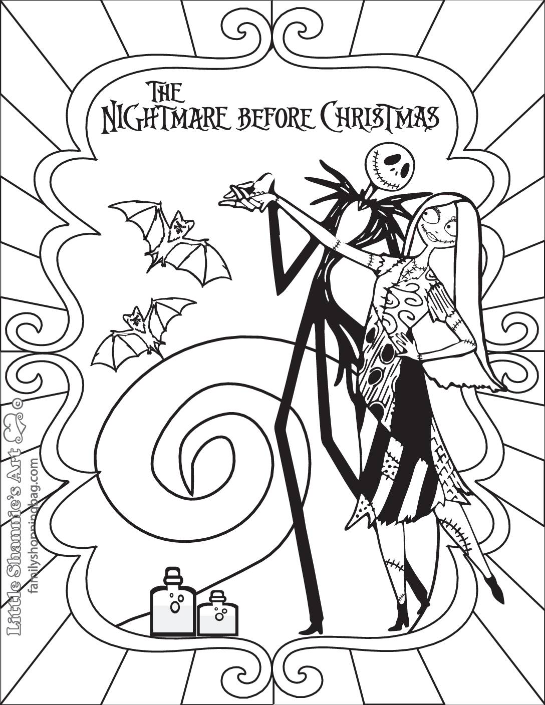 Free Printable NIGHTMARE BEFORE CHRISTMAS Coloring Pages