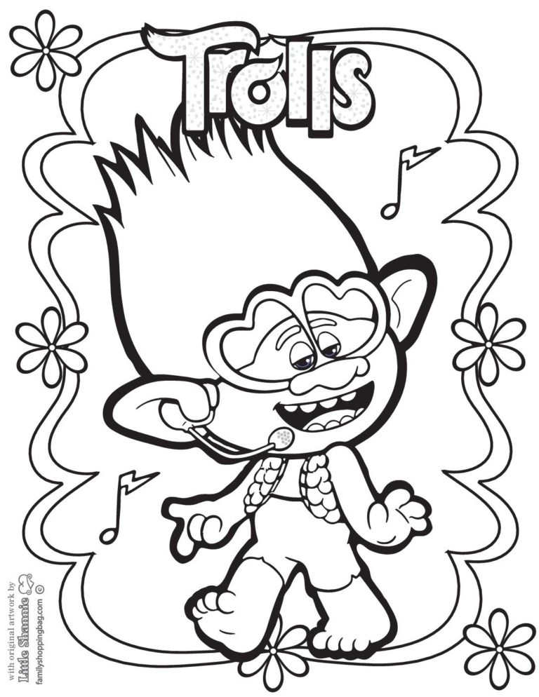 Coloring Page 3 Trolls