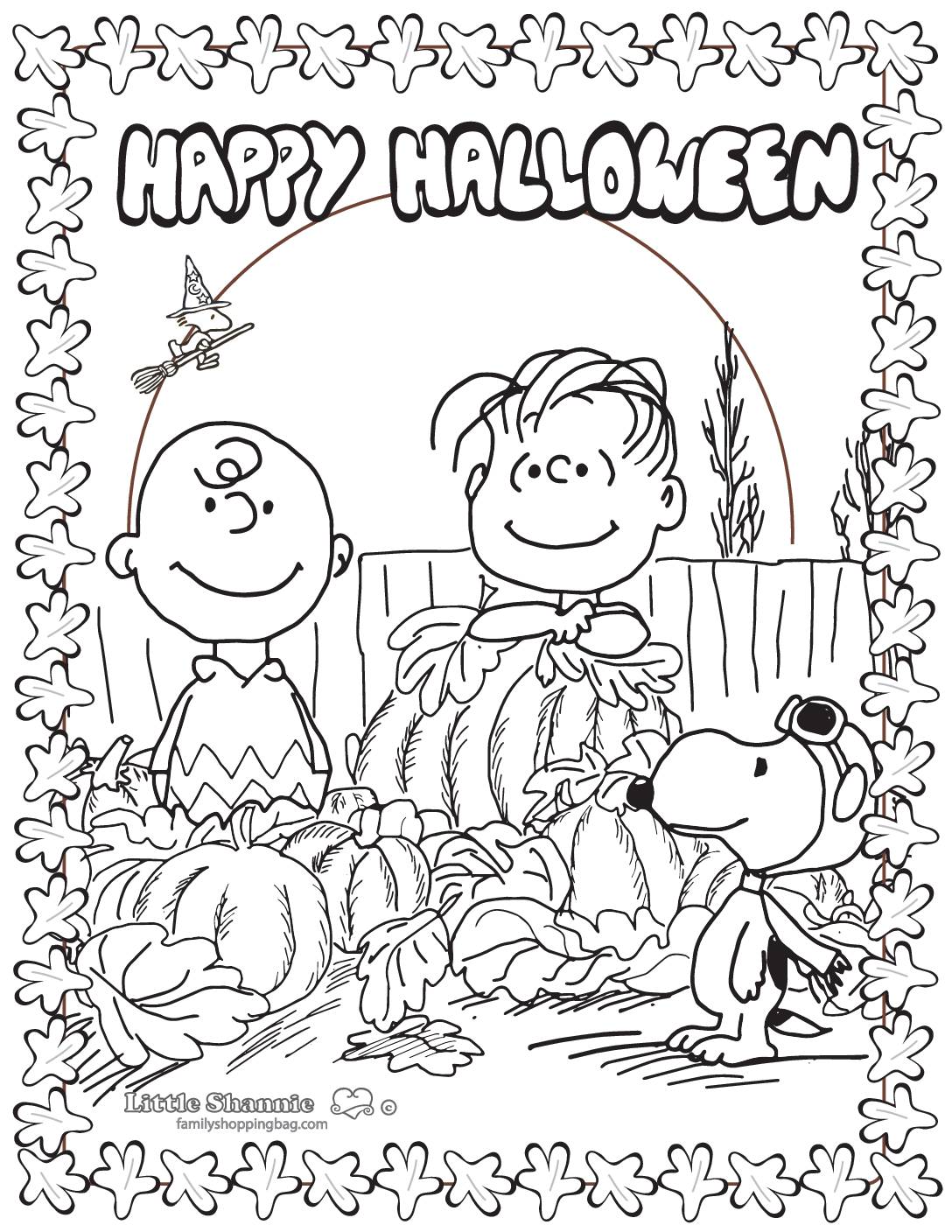 Coloring Page  Peanuts Halloween  pdf