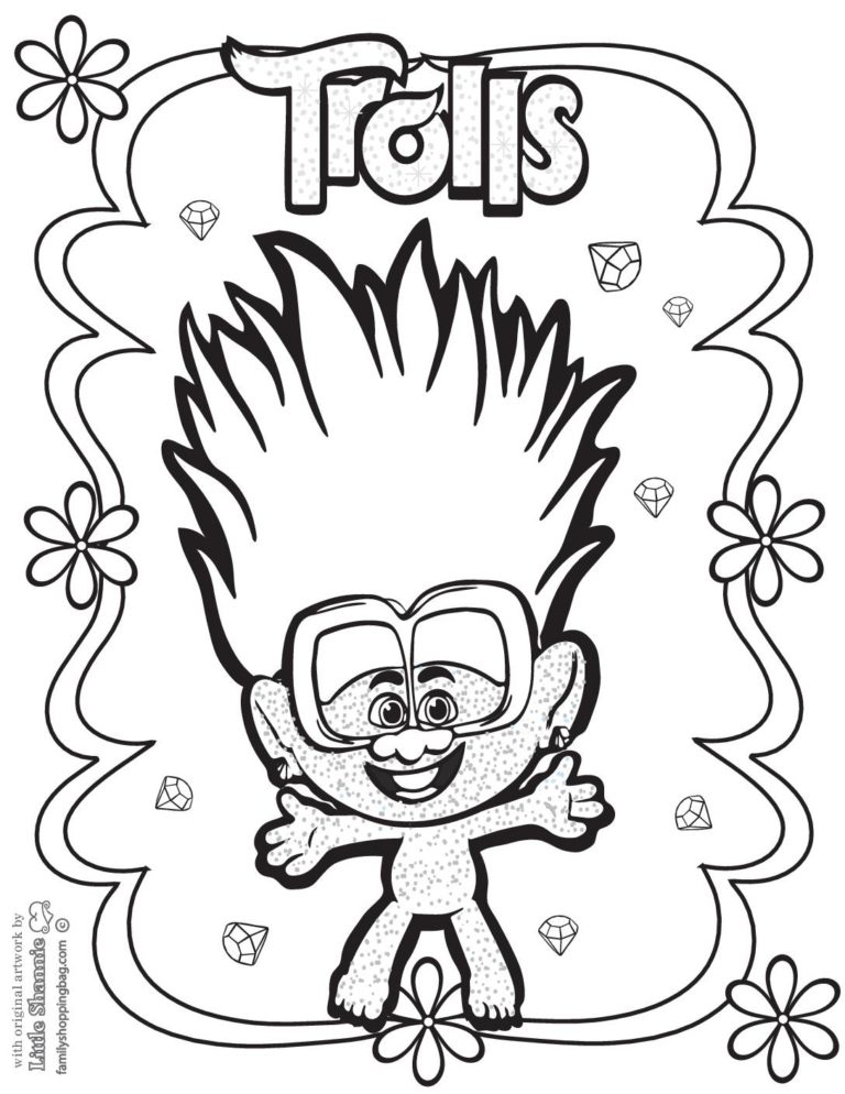 Coloring Page 3 Trolls