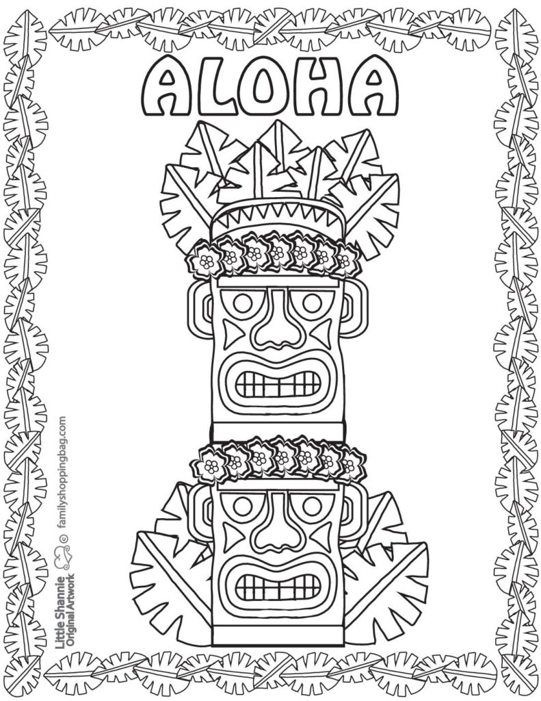 Free Printable Luau Coloring Pages and More | Lil Shannie.com