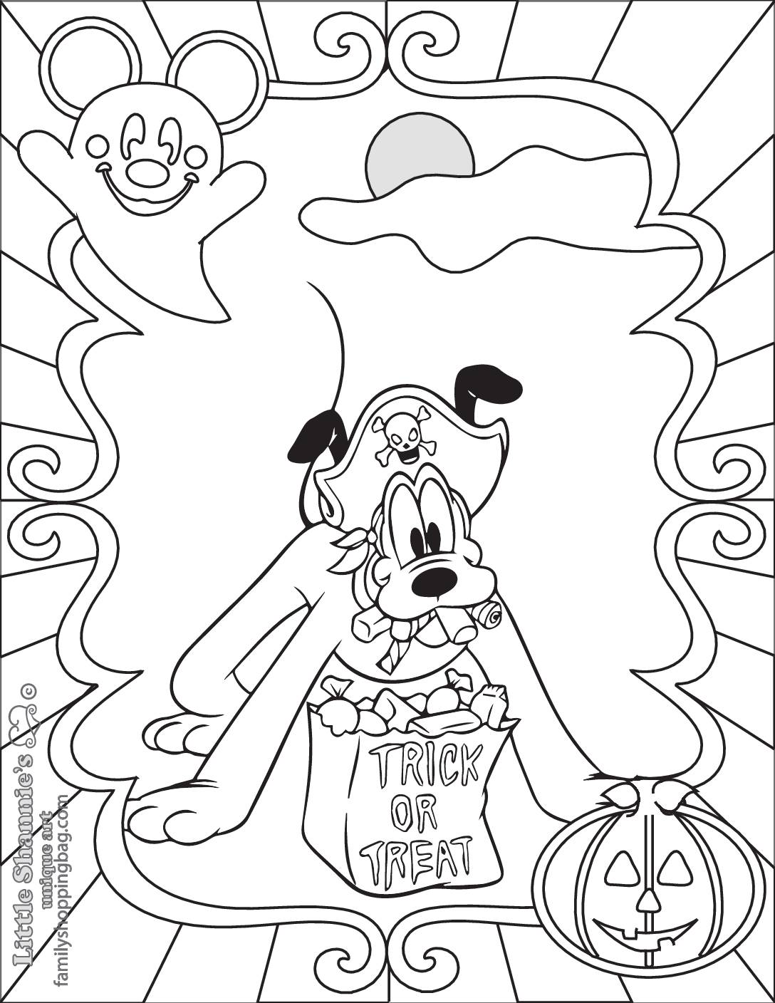 mickey mouse and minnie mouse halloween coloring pages
