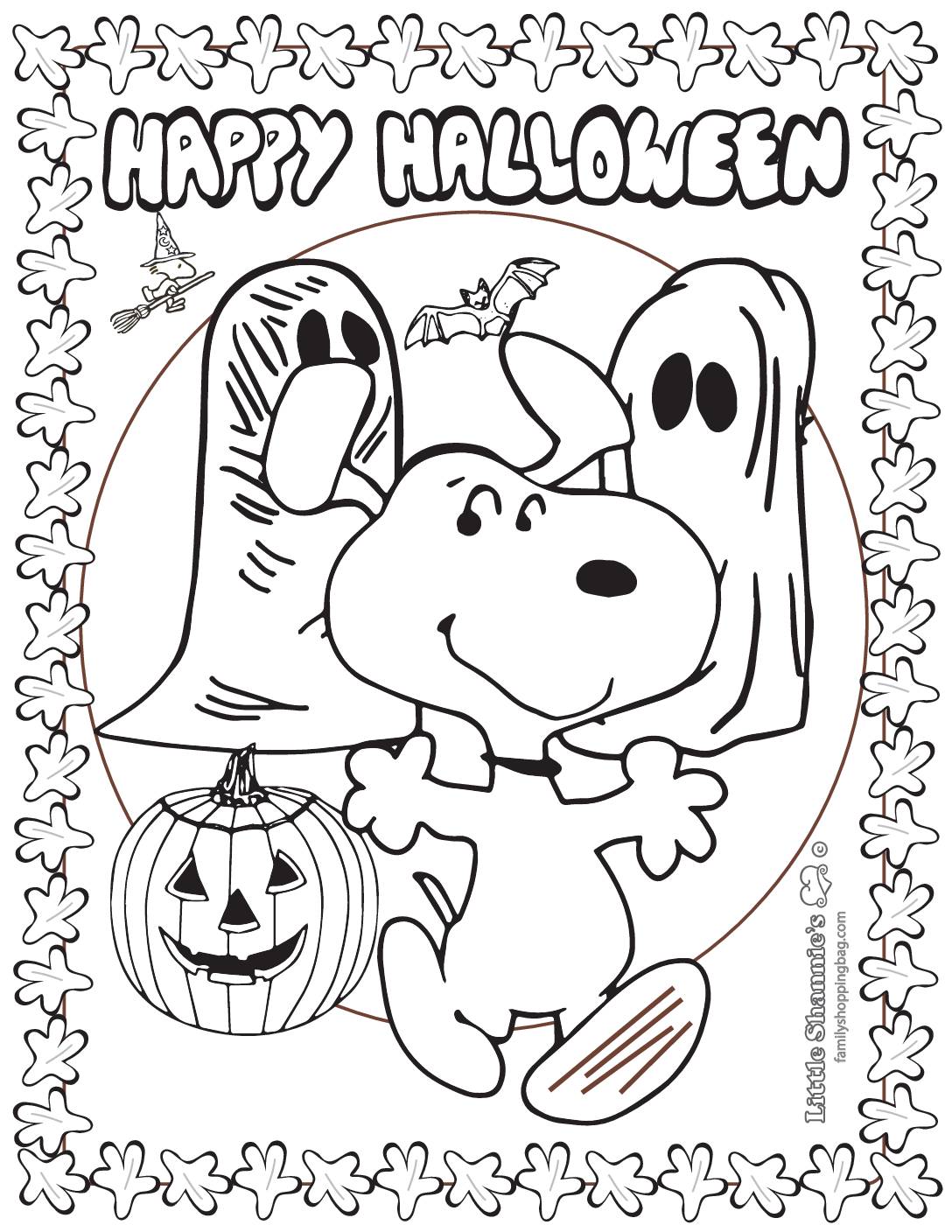 Coloring Page Peanuts Halloween  pdf
