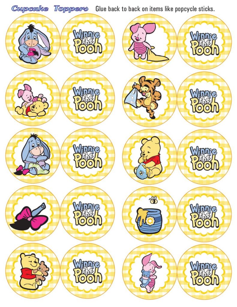 Winnie Pooh Cupcake Toppers