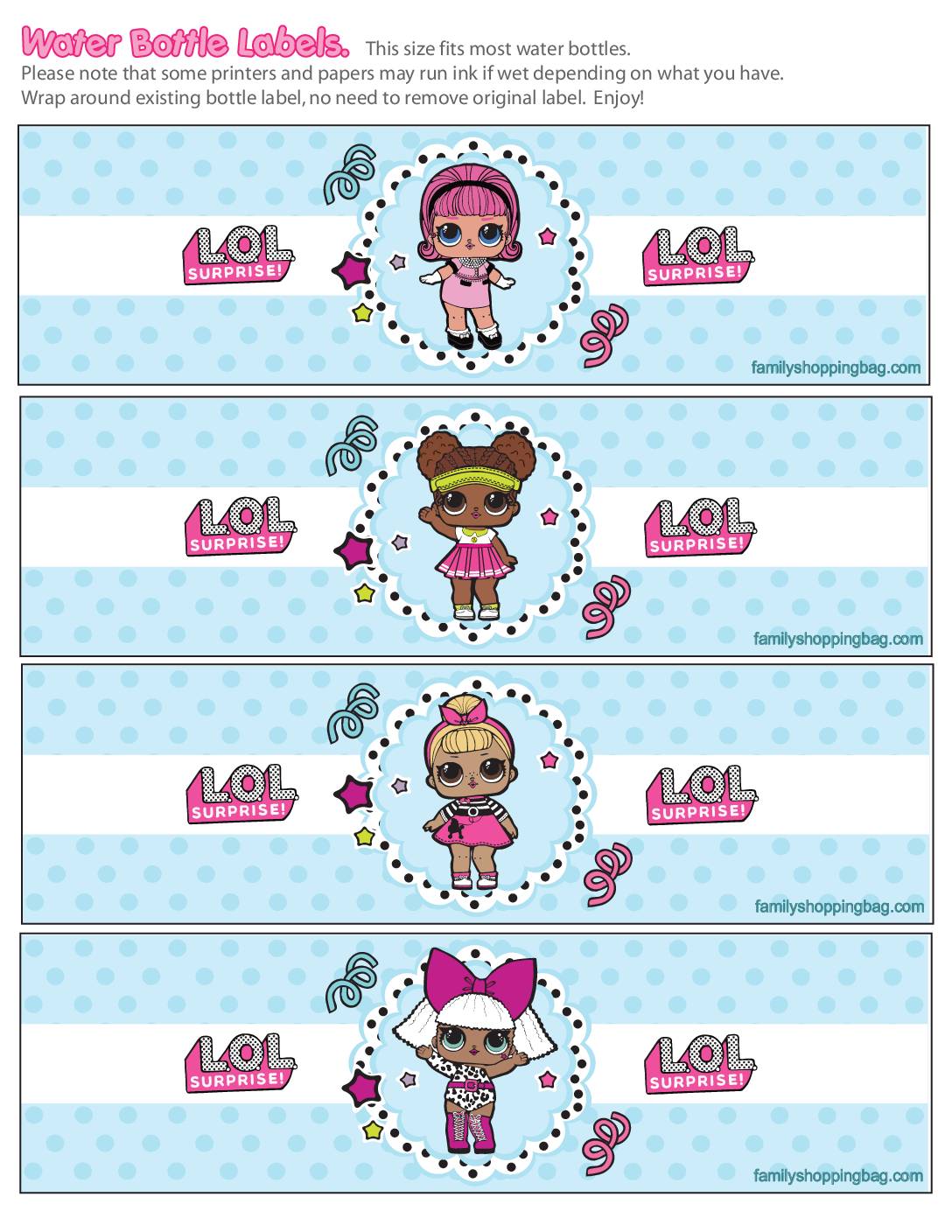 Lol Surprise Dolls Food Labels Printable Lol Surprise Dolls Party Food 