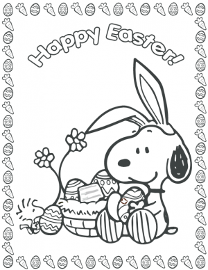 Easter Snoopy Coloring Page