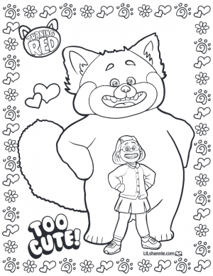 Turning Red Coloring Page